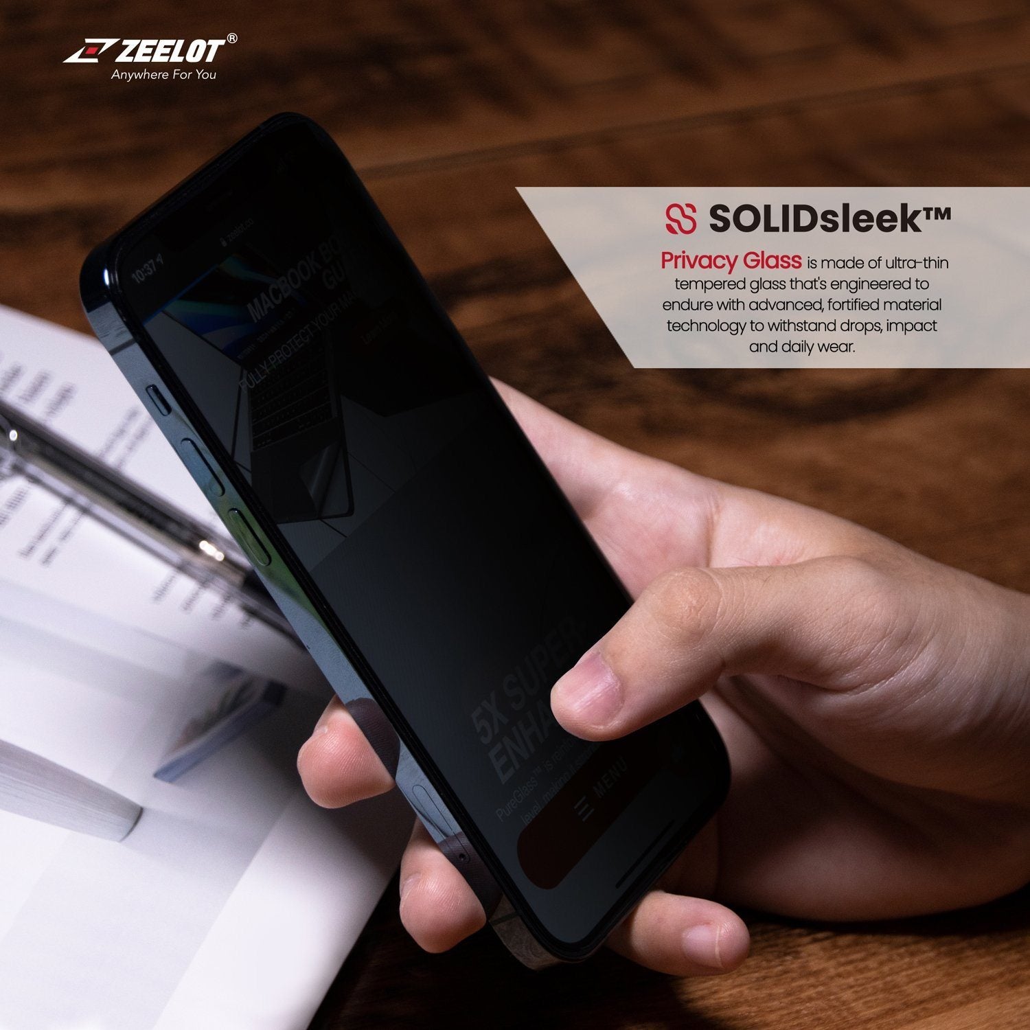 ZEELOT SOLIDsleek Tempered Glass Screen Protector with Easy Alignment Kit for iPhone 13 mini 5.4"(2021) Default ZEELOT 