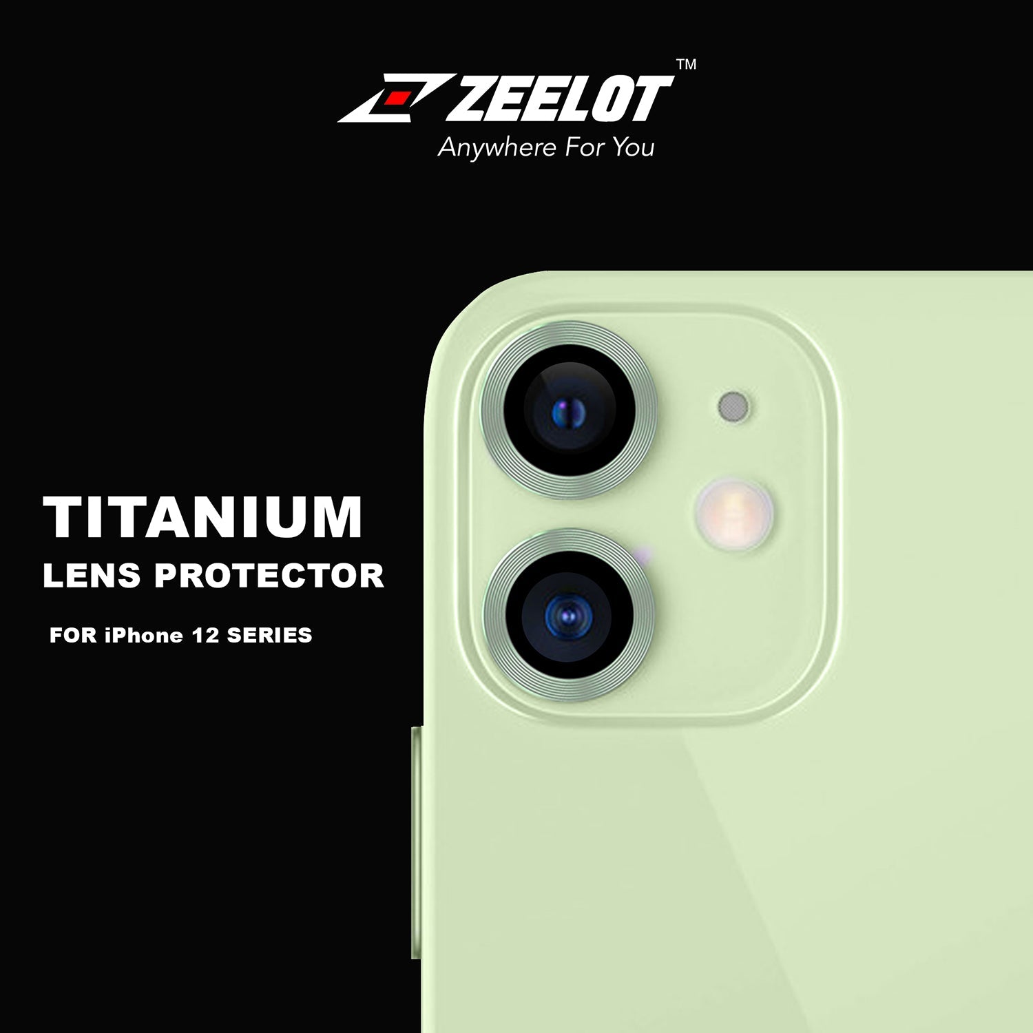 ZEELOT Titanium Steel Lens Protector for iPhone 12 6.1"/12 Mini 5.4"/iPhone 11 6.1" (Two Cameras), Green Default ZEELOT 