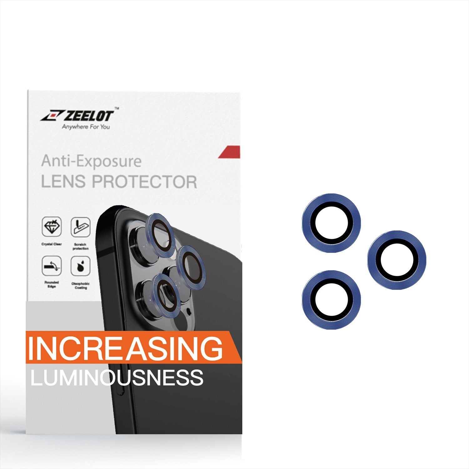 ZEELOT Titanium Steel with Lens Protector for iPhone 11 Pro 5.8"/11 Pro Max 6.5", Navy Blue Default ZEELOT 