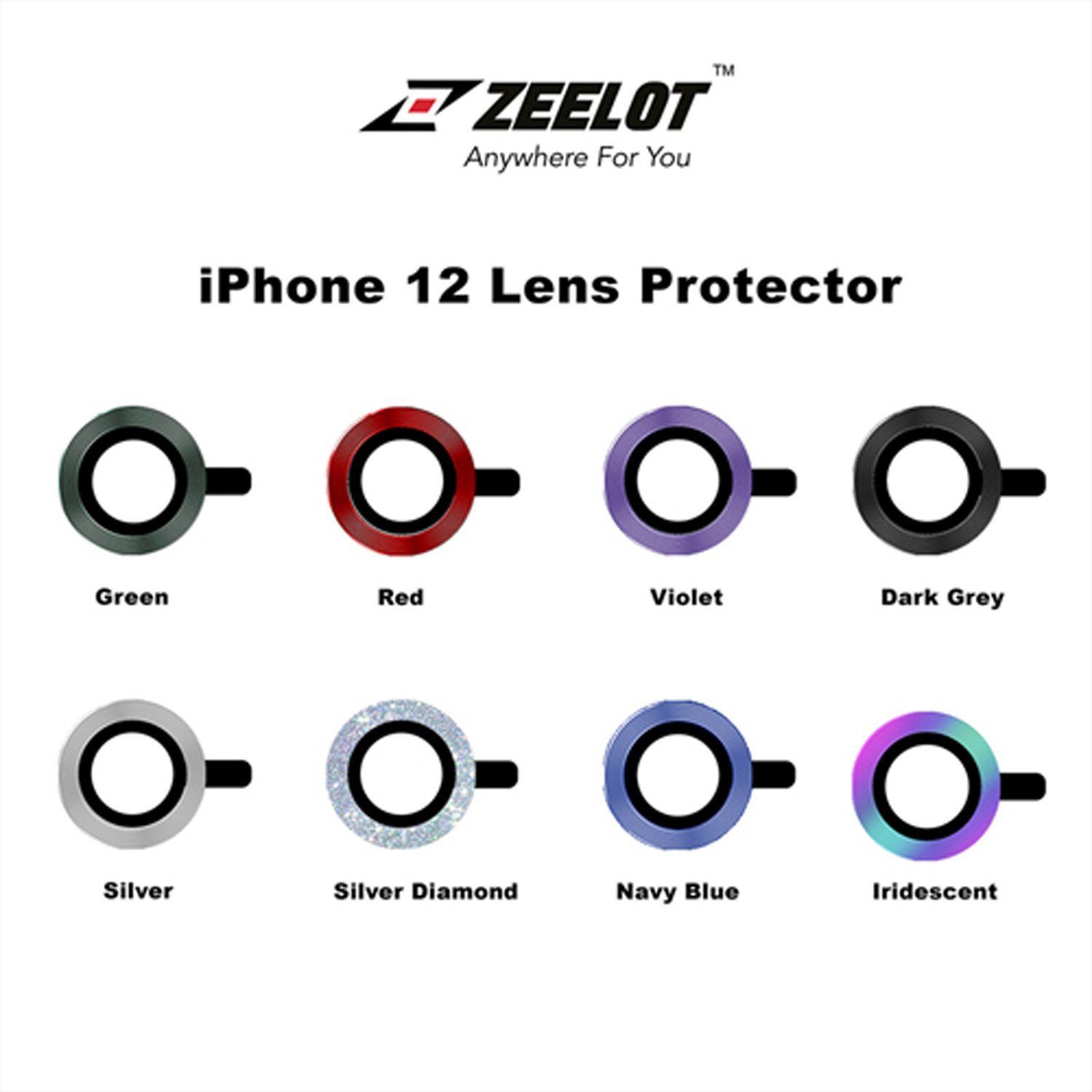 ZEELOT Titanium Steel with Lens Protector for iPhone 12 6.1"/12 Mini 5.4"/iPhone 11 6.1" (Two Cameras), Green Default ZEELOT 