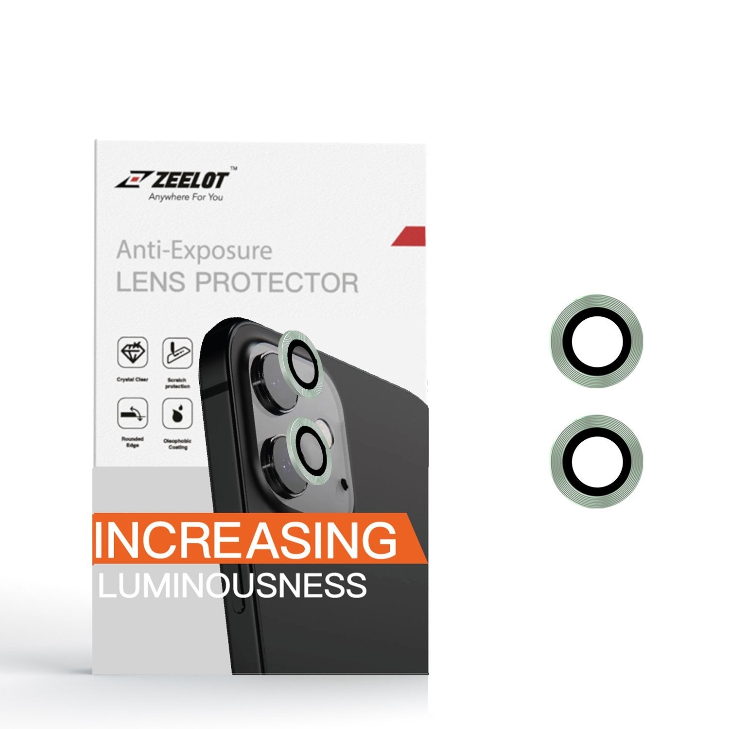 ZEELOT Titanium Steel with Lens Protector for iPhone 12 6.1"/12 Mini 5.4"/iPhone 11 6.1" (Two Cameras), Green Default ZEELOT 