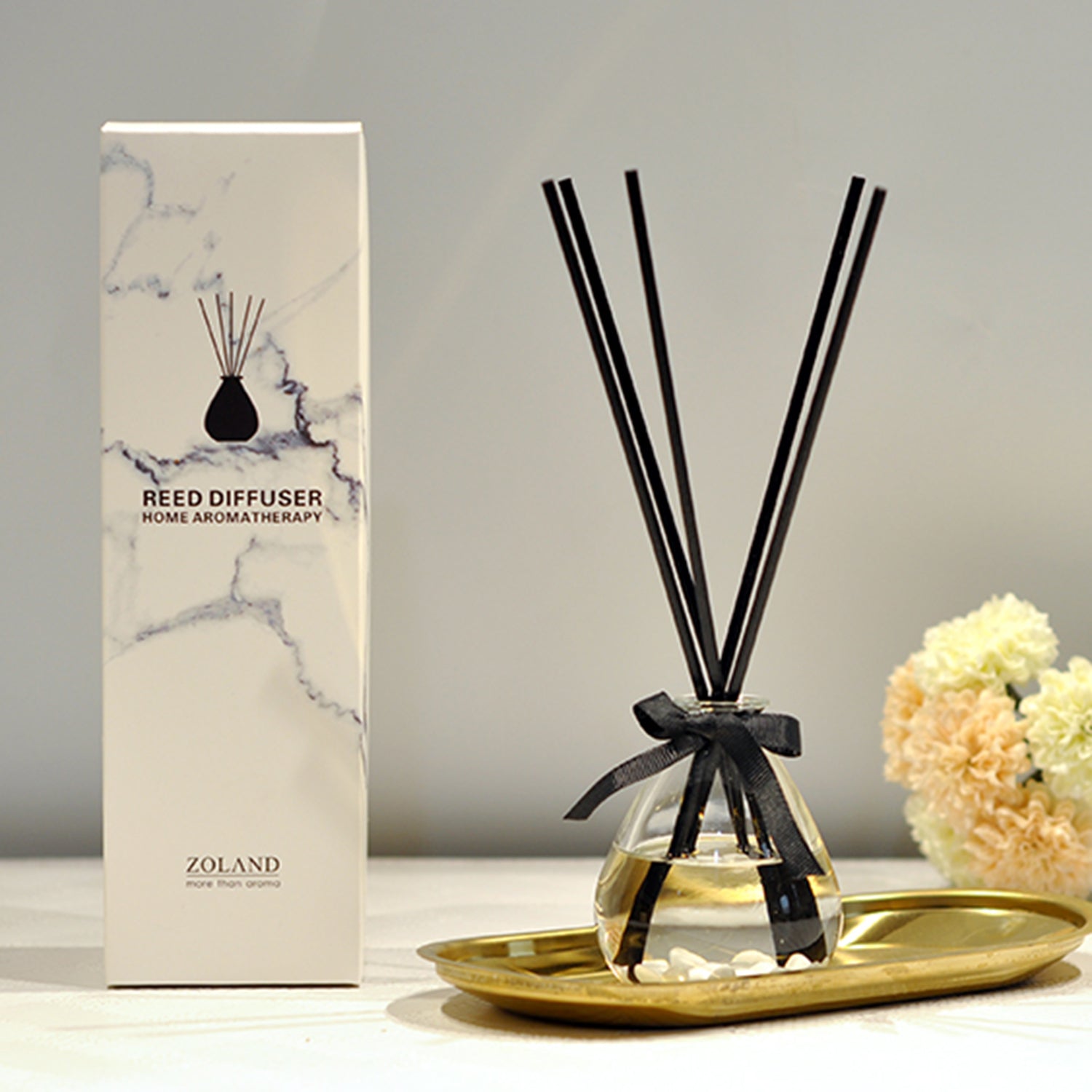 ZOLAND Reed Diffuser 100ML Premium Essential Oil Aromatherapy Mongolia Yurt Bottle with Reed Stick and Cobblestone Reed Diffuser ZOLAND 